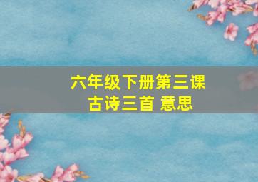 六年级下册第三课 古诗三首 意思